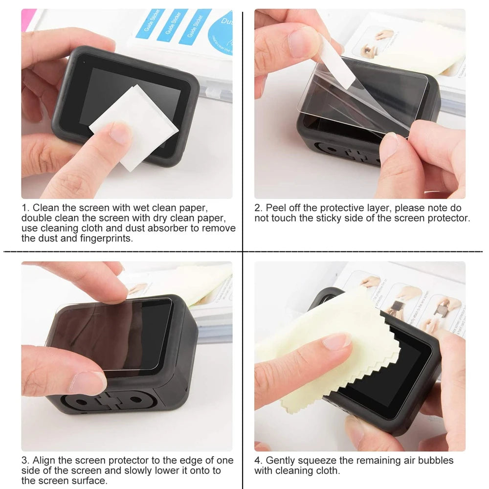 Silicone Case for GoPro Hero 12 11 10 9 Black Tempered Glass Screen Protector Protective Film Lens Cap Cover for Go Pro 11 Case Vue
