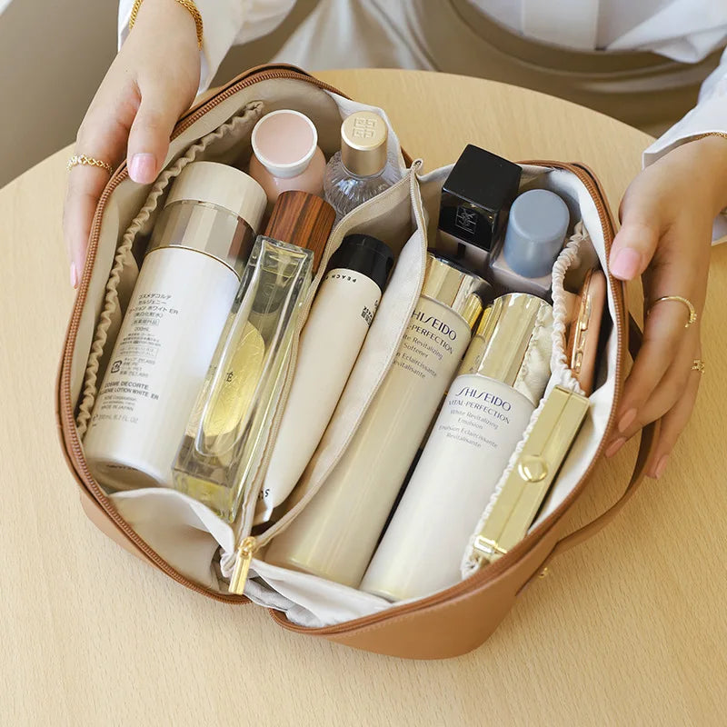 Makeup Organizer Female Toiletry Kit Bag PU Leather Portable Travel Toiletry Bag Women Cosmetic Bag Toiletries Organizer Vue