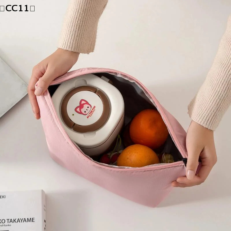 Insulated Lunch Bag Solid Color Aluminum Foil Rice Bag Meal Pack Ice Pack Portable Dinner Picnic Food Storage Handbag〔CC11〕 Vue