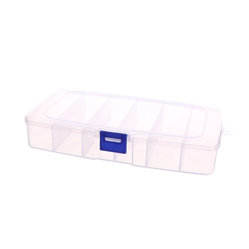 5/6-Grid Portable Plastic Storage Box Dust Proof Hair Clips Jewelry Organizer Household Travel Small Accessories Container Case Vue blue-193x102x35mm