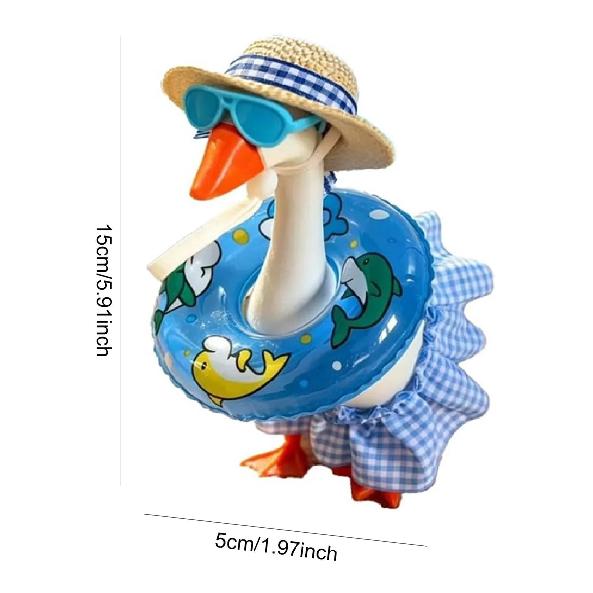 7-Inch Hawaiian Goose Outfit – Hat, Sunglasses & Swim Ring Set Goose Costume Set Vue