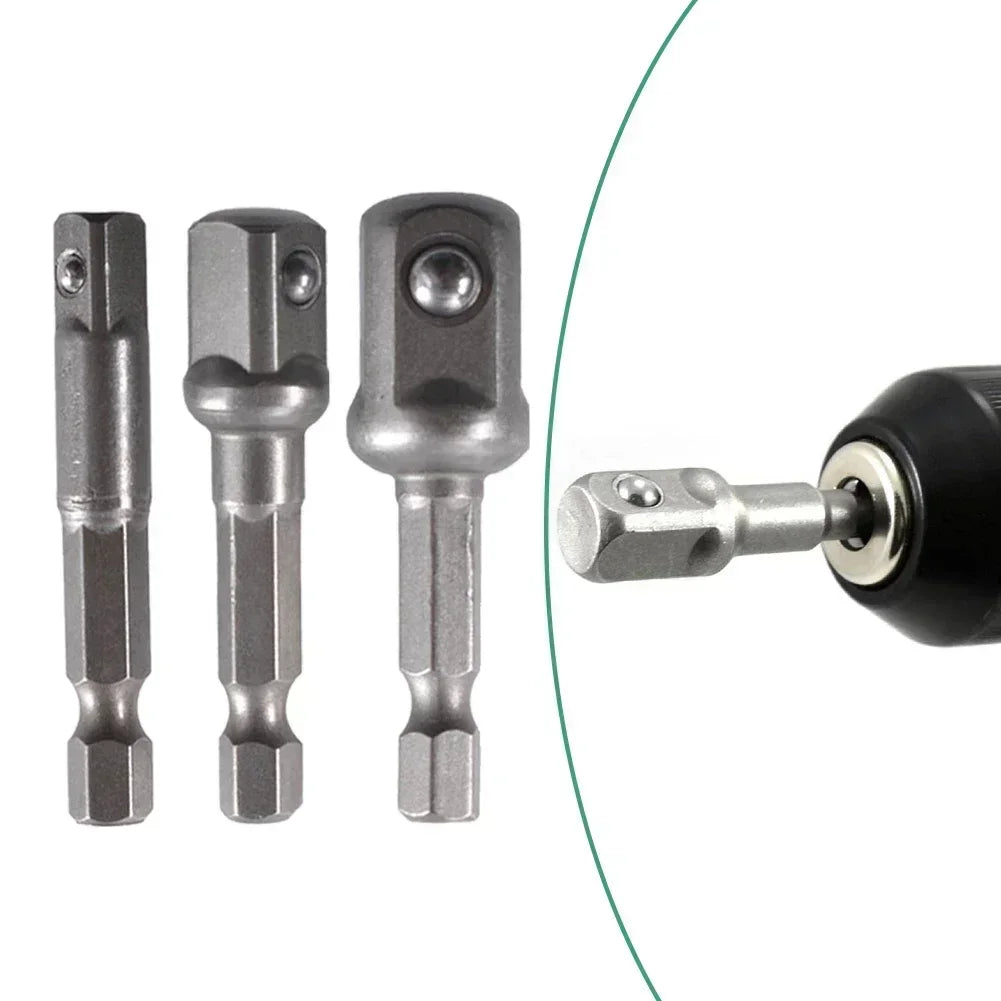Drill Socket Adapter 1/4" 3/8" 1/2" Extension Bar Set Drill Socket Adapter Vue
