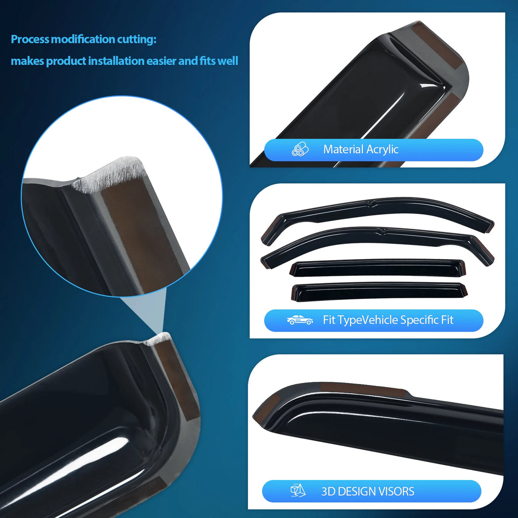 Nilight in Channel Rain Guards for Nissan Rogue 2021-2026 (NOT for Pathfinder Models) Side Window Deflectors Window Visors for Fresh Air in Rain, Highway Wind Noise Reduction-4PCS Vue