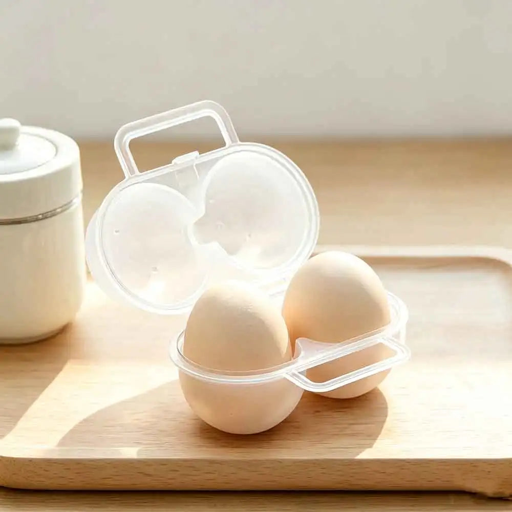 vvocci Outdoor Portable Egg Box Shockproof and Drop-resistant Transparent Two-compartment Egg Tray Crush-proof Picnic Camping Vue