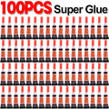 100x Liquid Super Glue Wood Rubber Metal Glass Cyanoacrylate Adhesive Stationery Store Nail Gel 502 Instant Strong Bond Leather Vue 20PCS