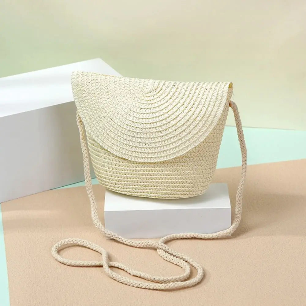 Coin Purse Shell Shape Straw Bag Handmade Mini Summer Beach Handbag