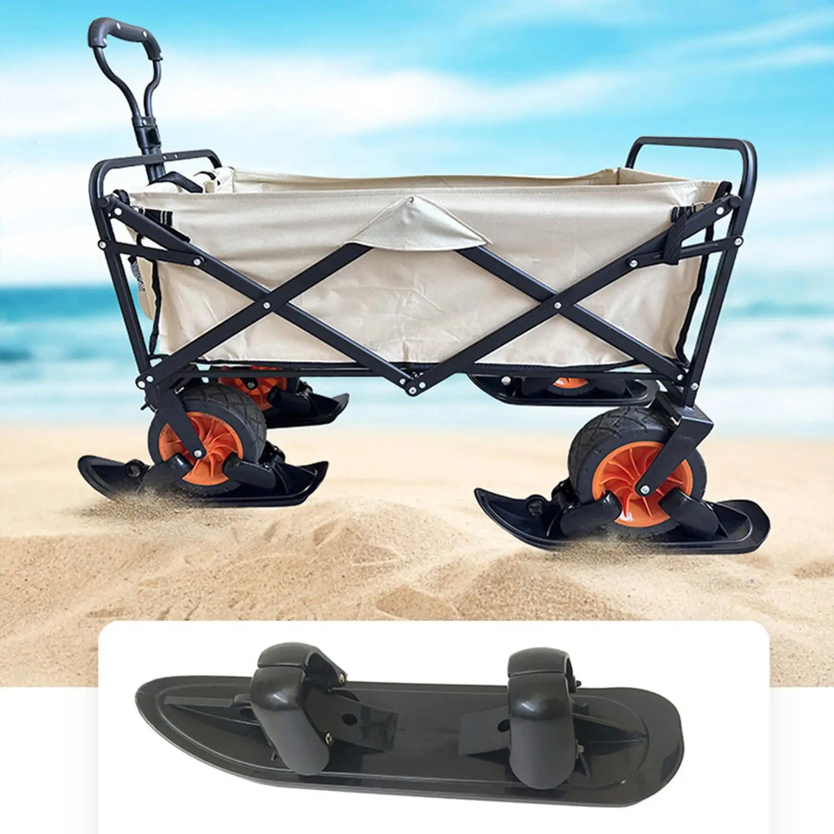 Stroller Skis & Bicycle Ski Conversion Kit, 2-in-1 Winter Attachment for Baby Strollers Bikes & Golf Carts, for Outdoor Snowy Vue
