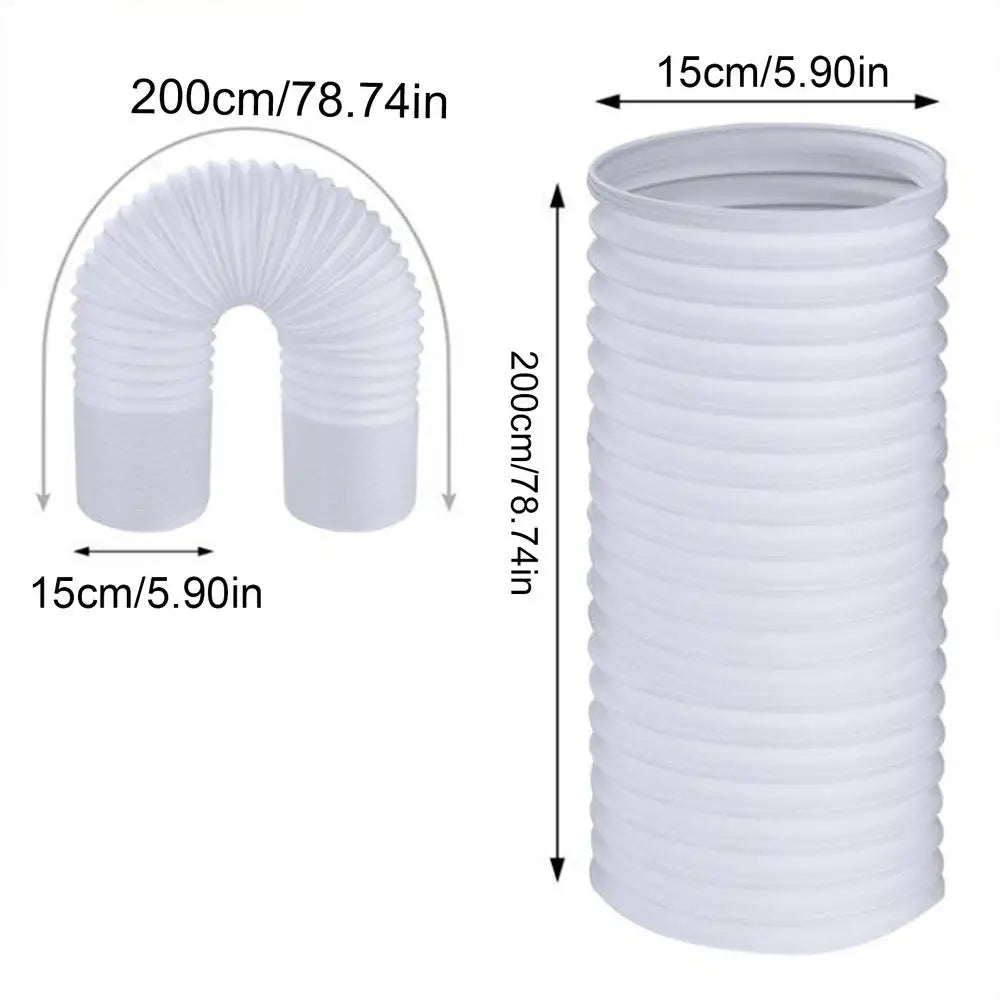 200cm 5.9 Inch Universal Portable AC Exhaust Hose, Replacement Vent Tube For Air Conditioner, Home Office & Apartment Use Vue 200cm