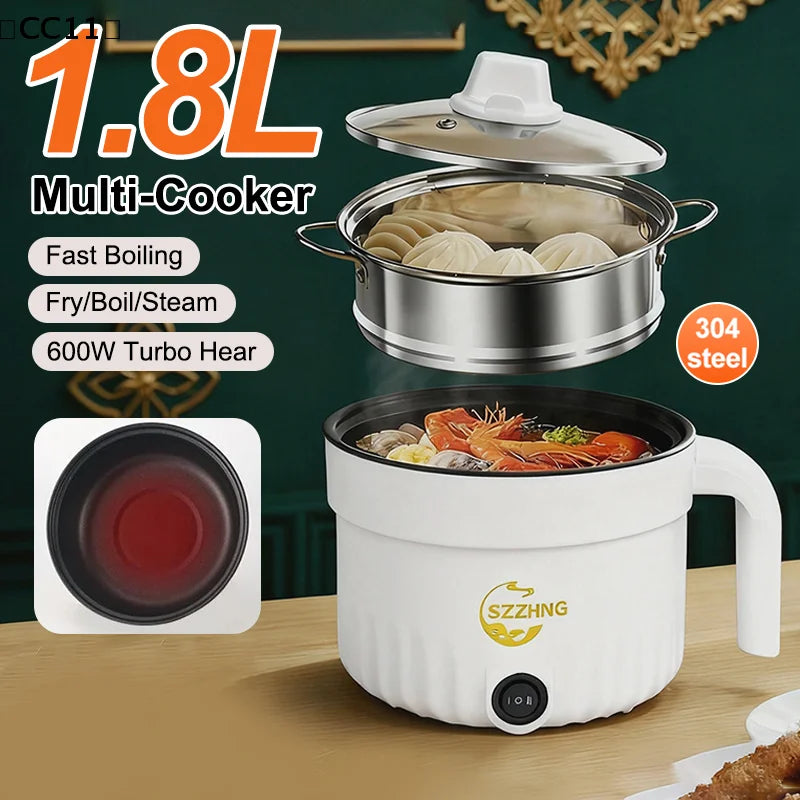 Mini Rice Cooker With Steamer Small Non Stick Hot Pot Multil Lutuan Ng Kanin 1.8L Cheap Rice Cooker Electric Heating Pot〔CC11〕 Vue