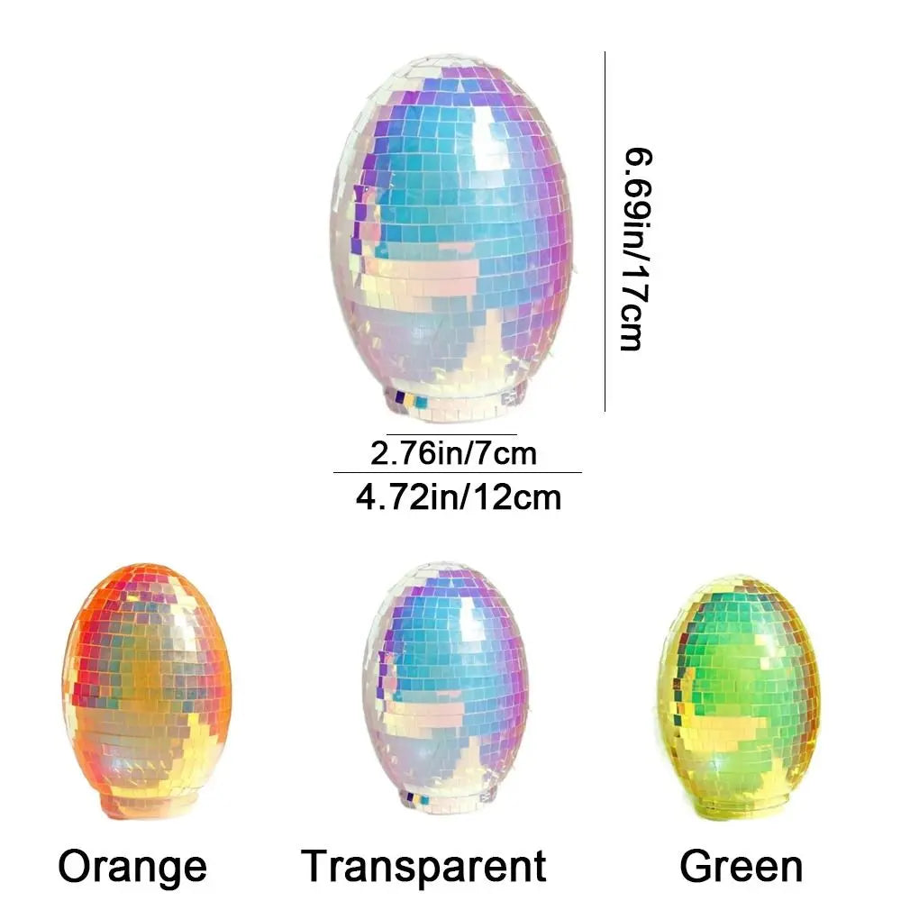 Easter Theme Glass Disco Egg Ball Decorative Shimmering Effect Reflective Mirror Ball Adorable Easter Egg Decorations Vue