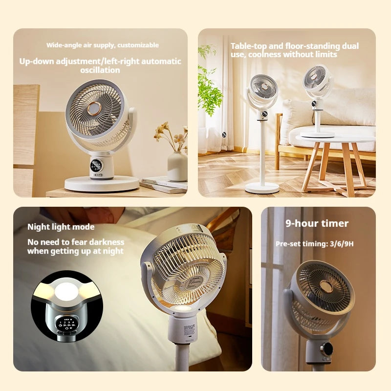 Household Retractable Air Circulation Fan Swiveling Floor Electric Vue