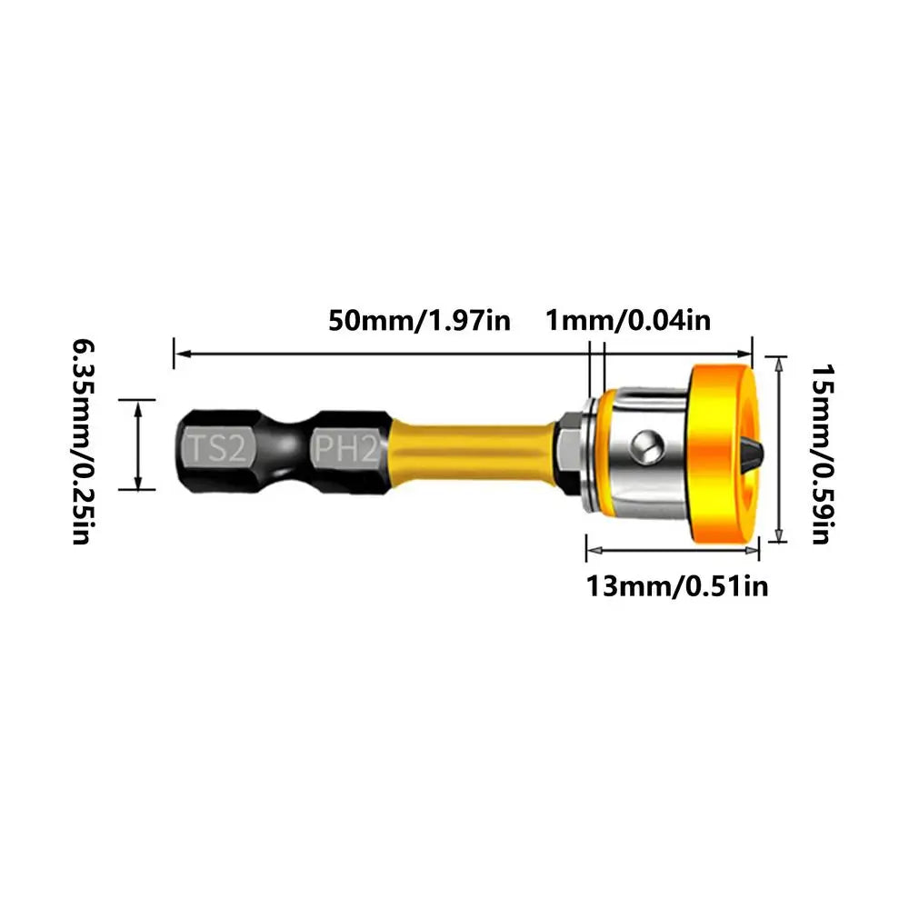 Drywall Drill Bit 5 Pieces Magnetic Drill Driver Attachment Magnetic Screw Fastener for Plasterboard Concrete Masonry Cement Vue Yellow