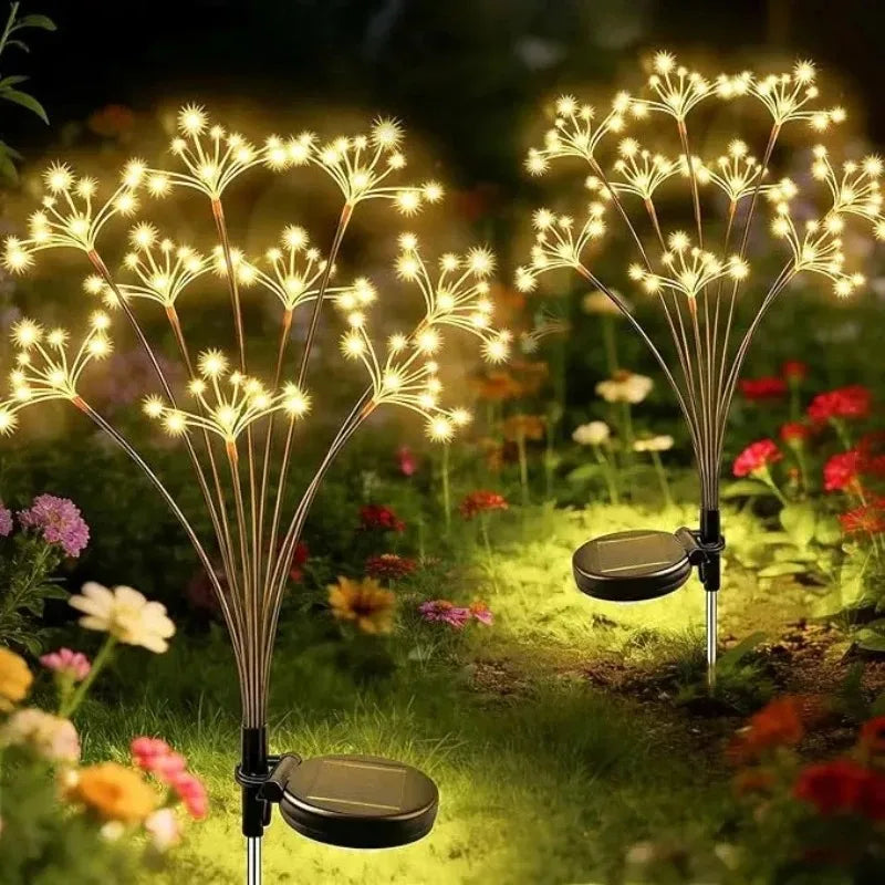 Solar Firework Lights Outdoor, Waterproof Swaying Flower Garden Lights, Decorative Solar Lamp for Patio Yard Pathway Decor Vue