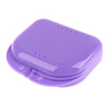 Denture Storage Box Dental Retainer Orthodontic Mouth Guard Container Plastic Oral Hygiene Supplies Tray Dental Appliance Case Vue Purple
