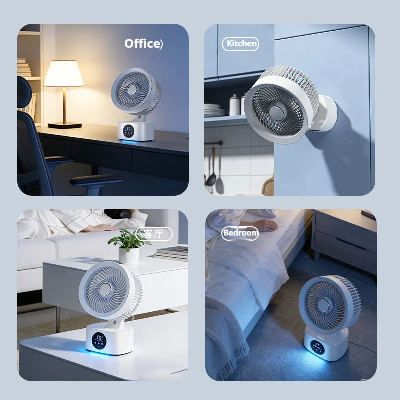 HOMEFISH Portable Rechargeable USB Wall Hanging Fan Remote Control