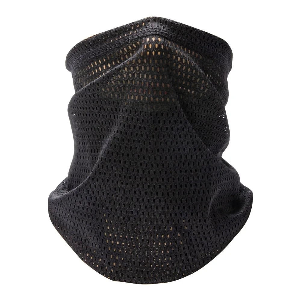 Multi-Functional Large Mesh Holes Face Towel Stretchy Fabric Neck Gaiter Quick Dry Breathable Sunshade Collar Outdoor Sports Vue 9