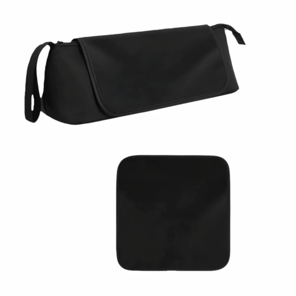 Foldable Hair Dryer Storage Bag Large Capacity Soft Magnetic Curler Storage Bag Heat Insulation Pad Compact Vue Black
