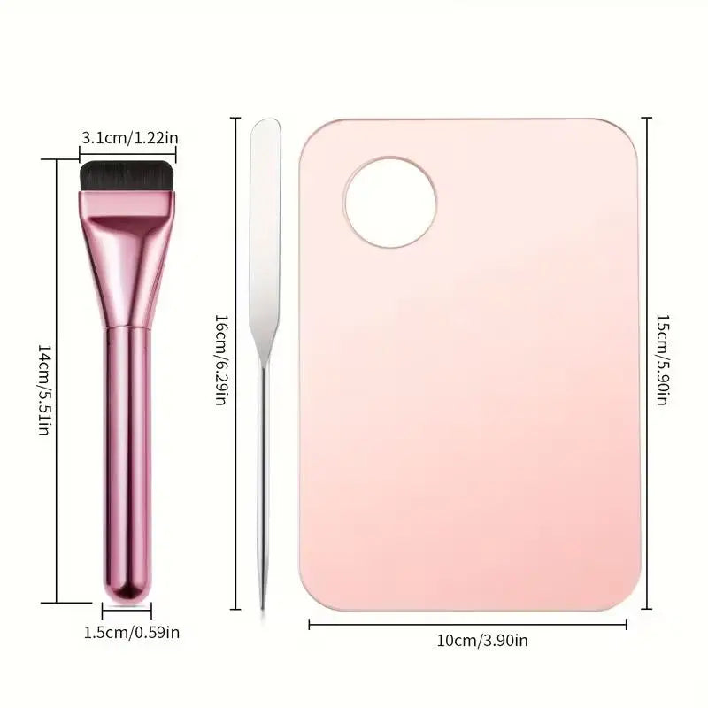 1set Acrylic Makeup Palette With Spatula Tool Foundation Brush Makeup Art Tool For Mixing Foundation Manicure Eyeshadow Makeup Vue 1Set