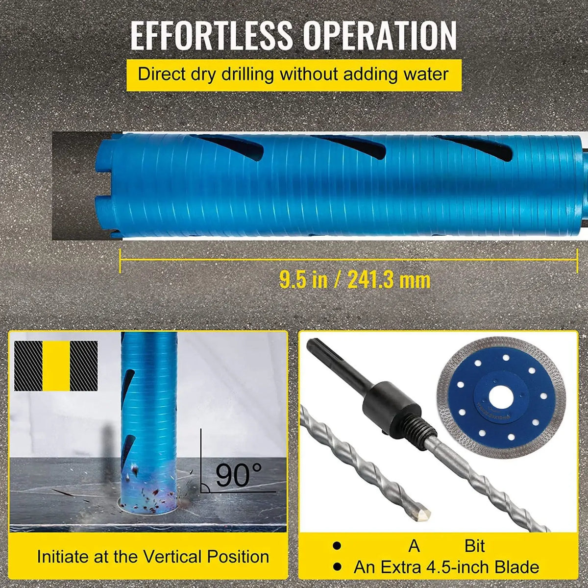4.25in Hole Opener with Positioning Bit 5/8‑11 Thread Drill Bit for Concrete Marble Drill Bit Bit Vue