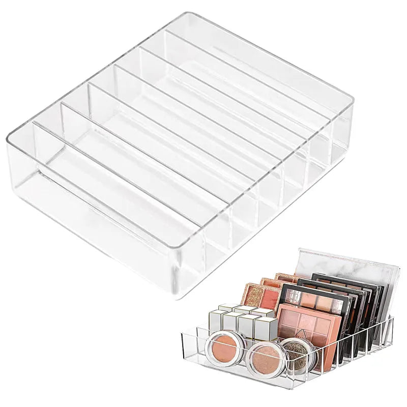 7 Grid Makeup Tools Storage Box Acrylic Makeup Palette Organizer 7 Section Divided Lipstick Eyeshadow Palette Storage Organizer Vue