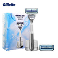 Gillette SkinGuard Manual Razor – Nano-Thin Blades, Sensitive Skin Manual Shaving Razor Vue 1handle 2blades1base