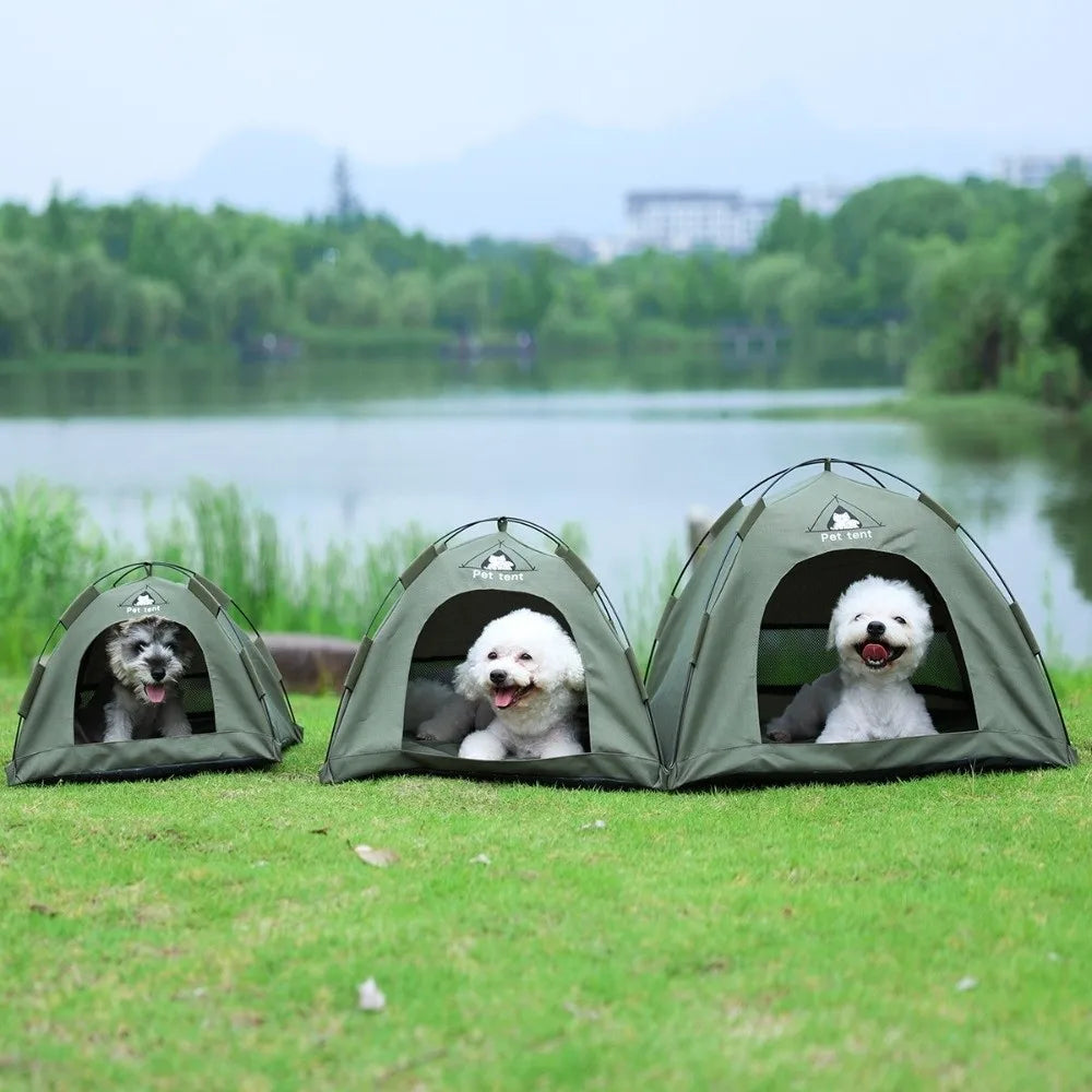 Pet Cage Breathable Pet Tent House Comfortable with Double-sided Mat Feral Cat Shelter Portable Outdoor Pet Tent Travel Vue