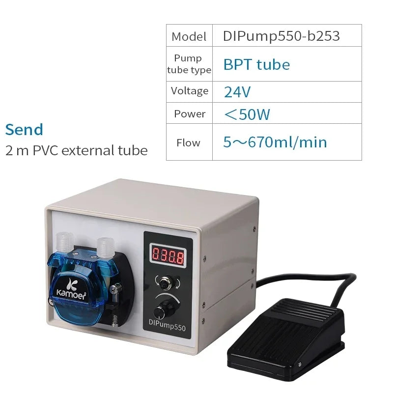 Kamoer Intelligent 24V DC Peristaltic Pump Small Food Grade Circulating Self-absorbent Large Flow Pump Aquarium Lab Analytic Vue B253