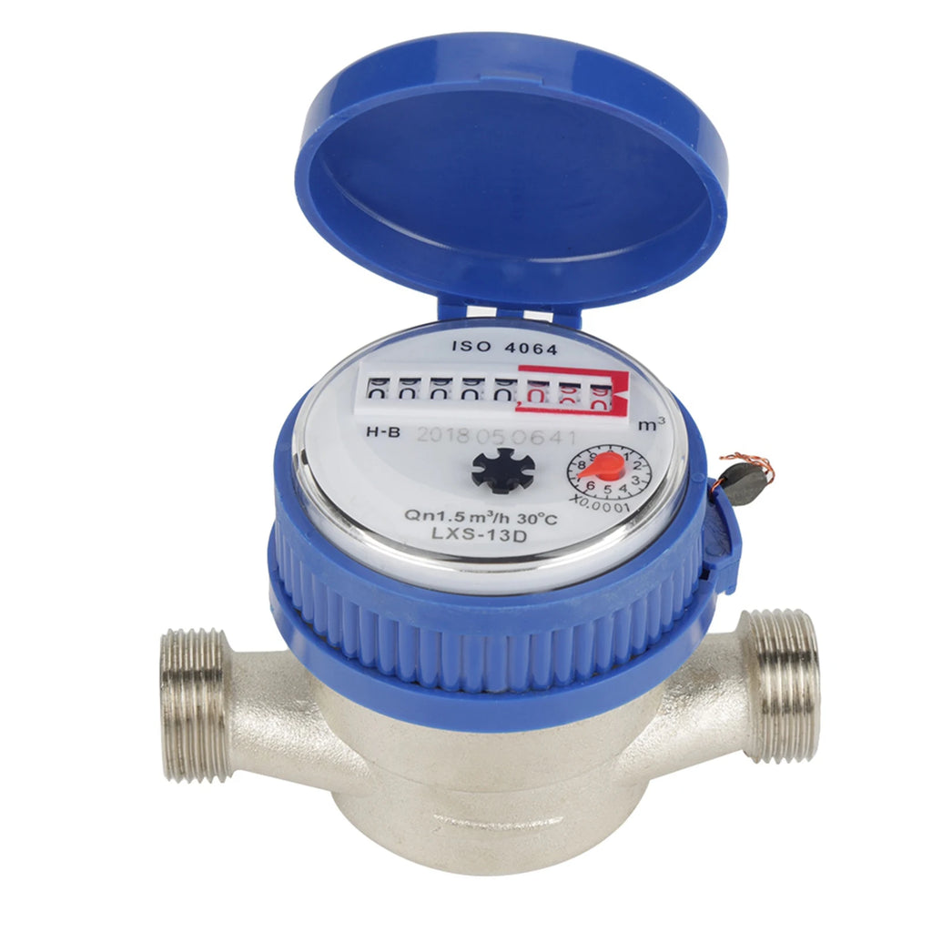 Garden Water Meter 15mm 1/2 Inch Cold Water Meter with Fittings for Garden &amp Home Usage Vue