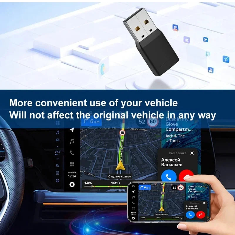 Mini Wireless CarPlay Adapter Android Auto Wireless Dongle Wifi 5.8G Auto Connect Box For iphone Android Phone For Volvo Benz VW Vue