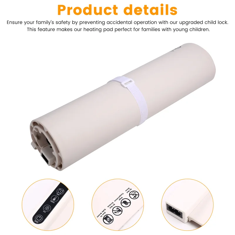 Heating Tray Home Silicone Warming Plate Foldable With 3 Adjustable Temperature US Plug White Vue