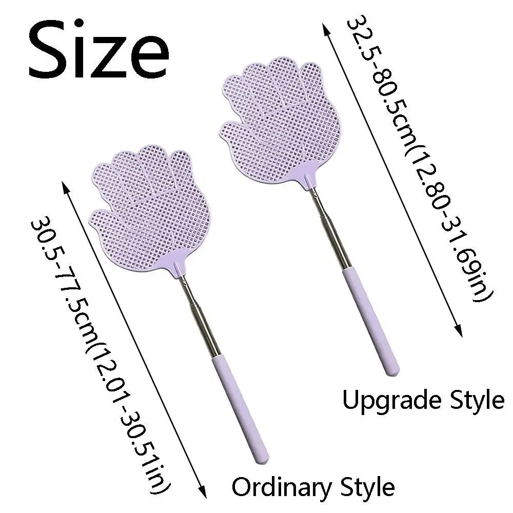 5Pcs Retractable Palm Shaped Fly Swatter Flexible Portable Manual Fly Swatter Telescopic PP Head Extendable Bug Swatter Vue