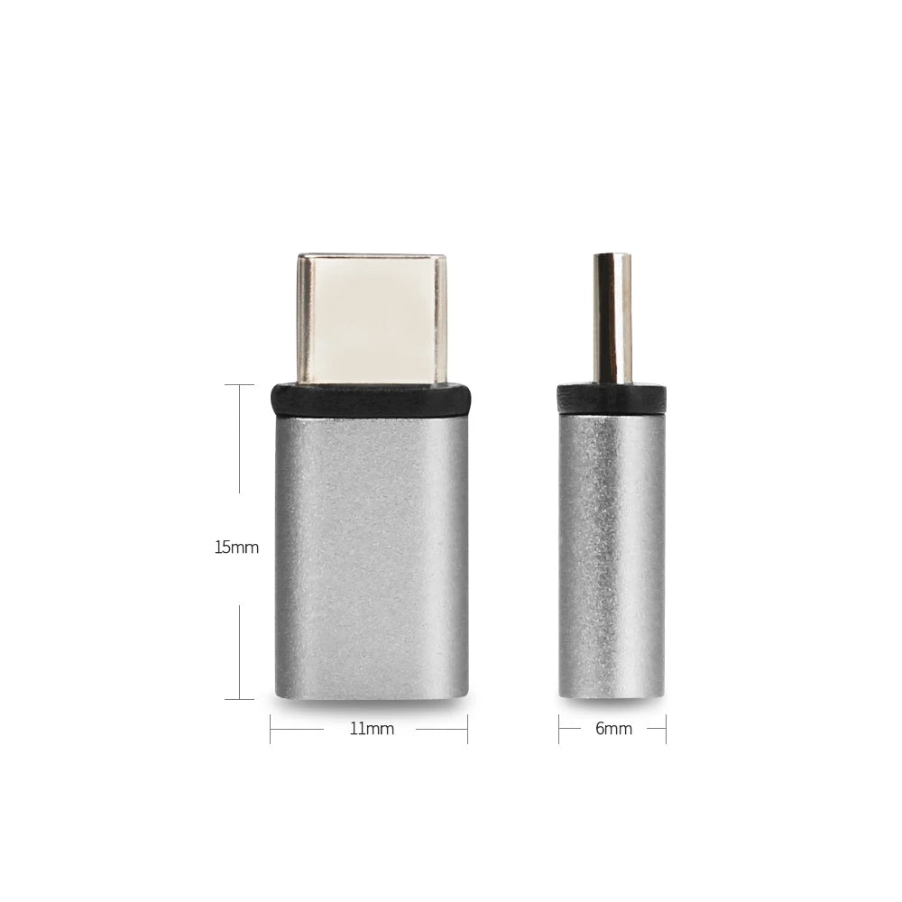 Metal Micro USB To Type-C Adapter Aluminum Alloy Mobile Phone Adapter Microusb Connector for iPhone Samsung Huawei Xiaomi TypeC Vue
