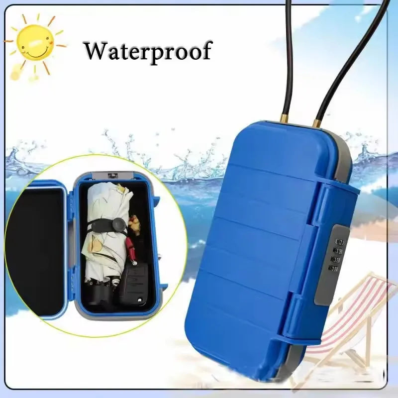 Creative Portable 4-digit Combination Lock Beach Safe Box With Steel Wire Outdoor Camp Sports Cycling Swim Security Storage Box Vue