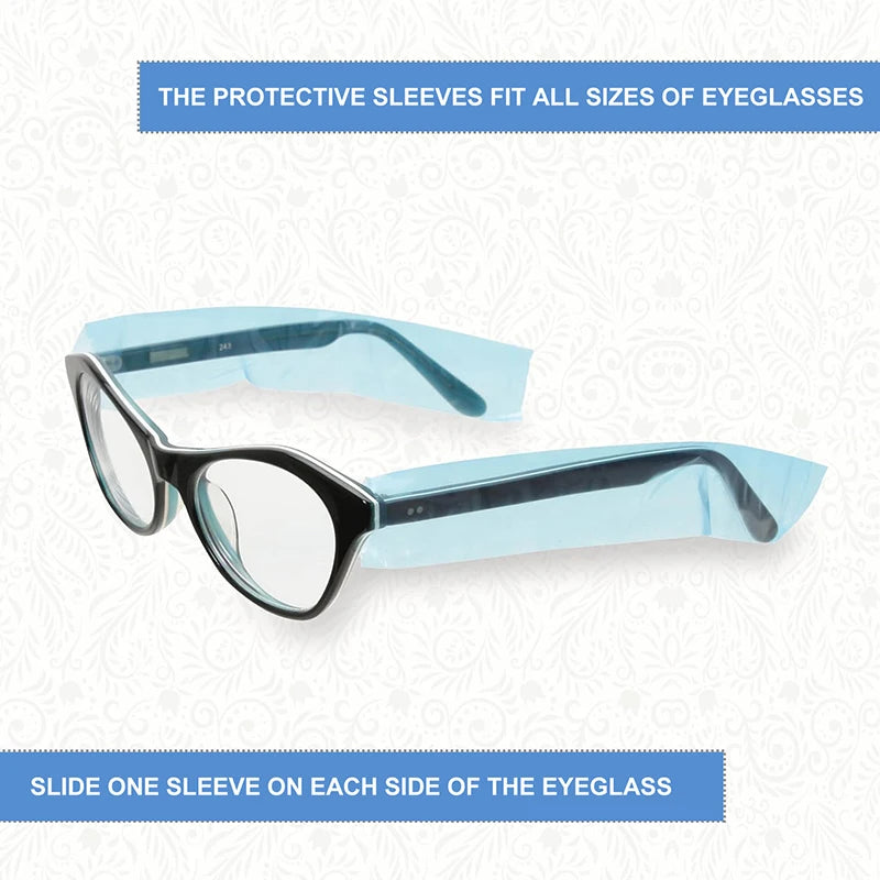 200pcs Disposable Eyeglasses Leg Sleeves Covers Hairdressing DIY Barber Hair Coloring Protector Anti-Staining Tools Vue