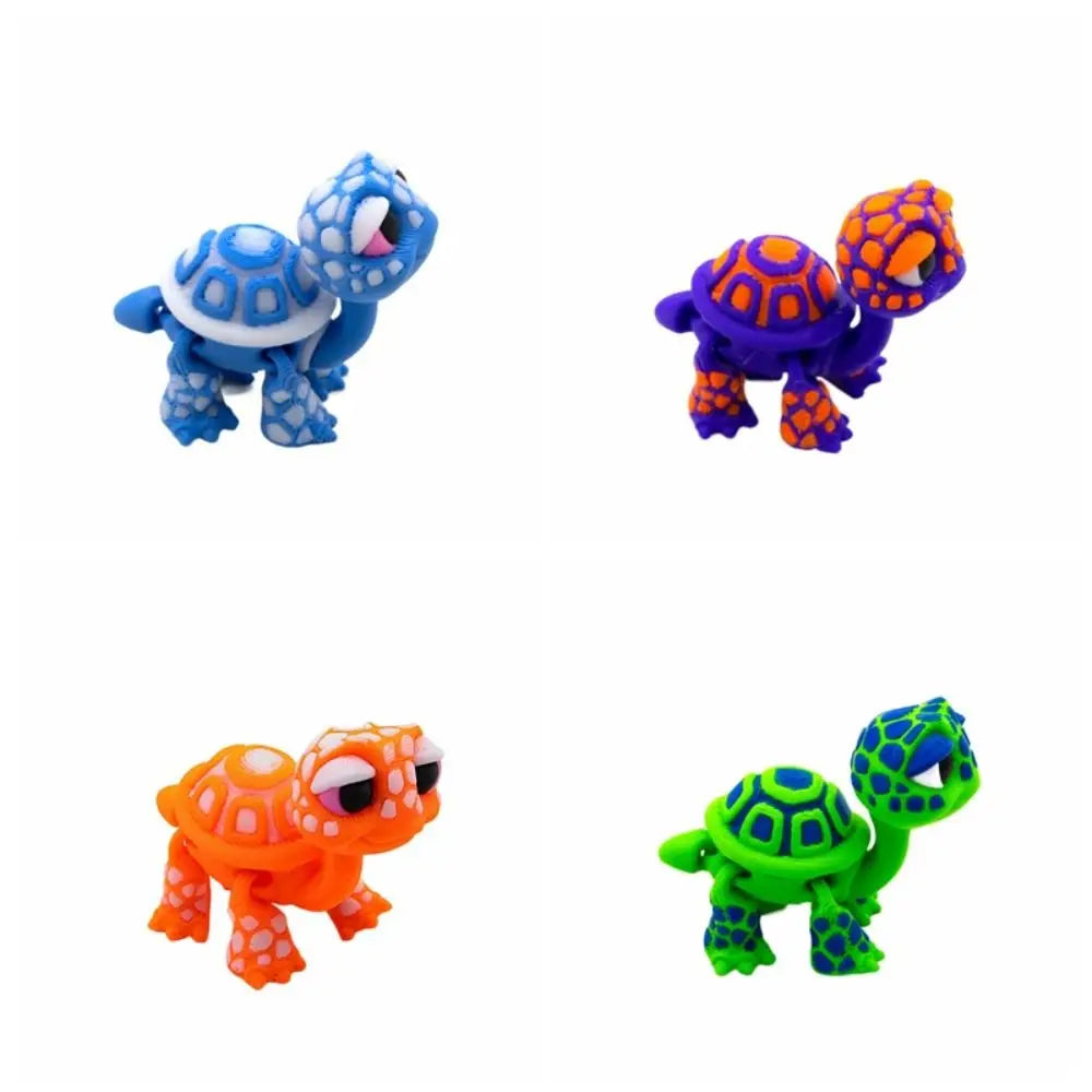 Plastic 3D Printed Turtle Model Exquisite Cartoon Simulated Animal Model Movable Joints Desktop Decorations Holiday Gifts Vue