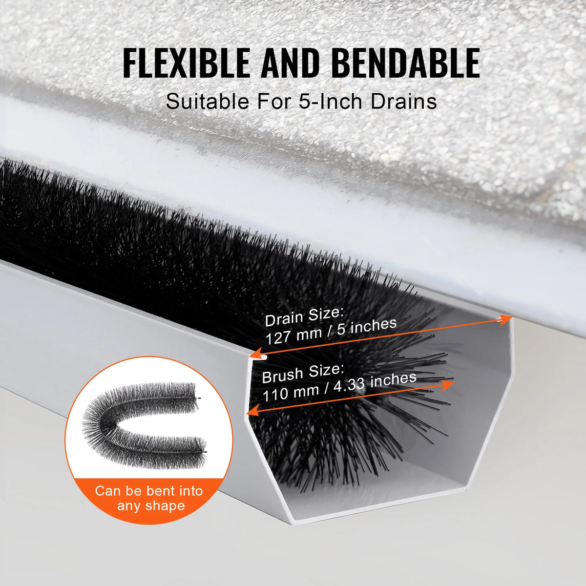 Gutter Brush Leaf Guard 30 Ft, 10-Pack – 4.33" Diameter Gutter Brush Guard Vue