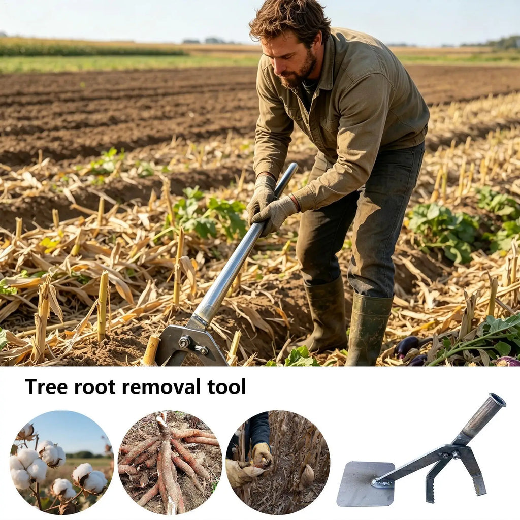 Heavy Duty Adjustable Anti Slip Root Puller Corn Stalks Uprooter Tool for Planting Gardening Landscaping Garden Yard Farm Lawn Vue
