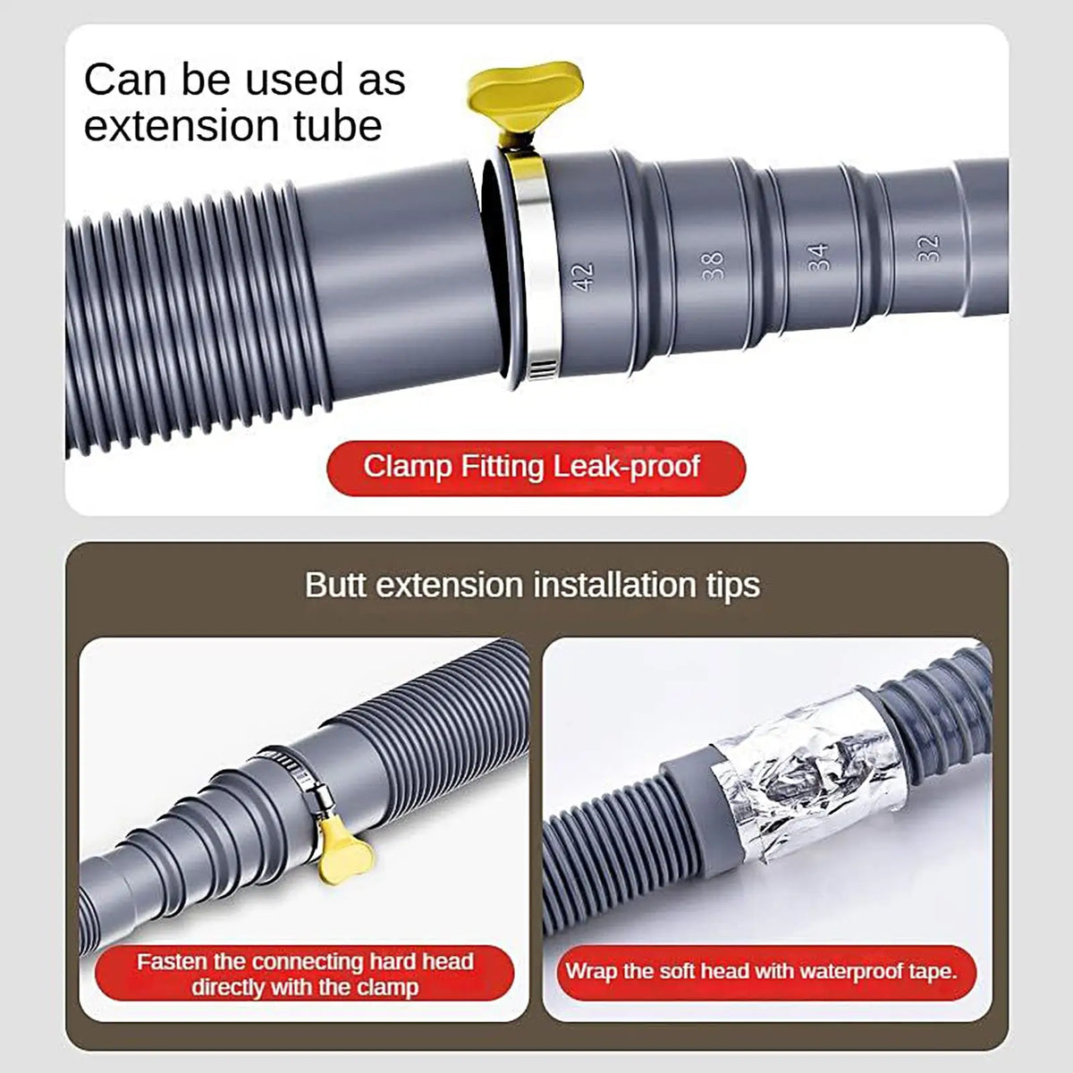 Caravan Sewer Pipe 300/400/500cm Foldable Flexible Waste Pipe Heavy Duty Flexible Leakproof RV Hose Sewer Outfall Parts Vue