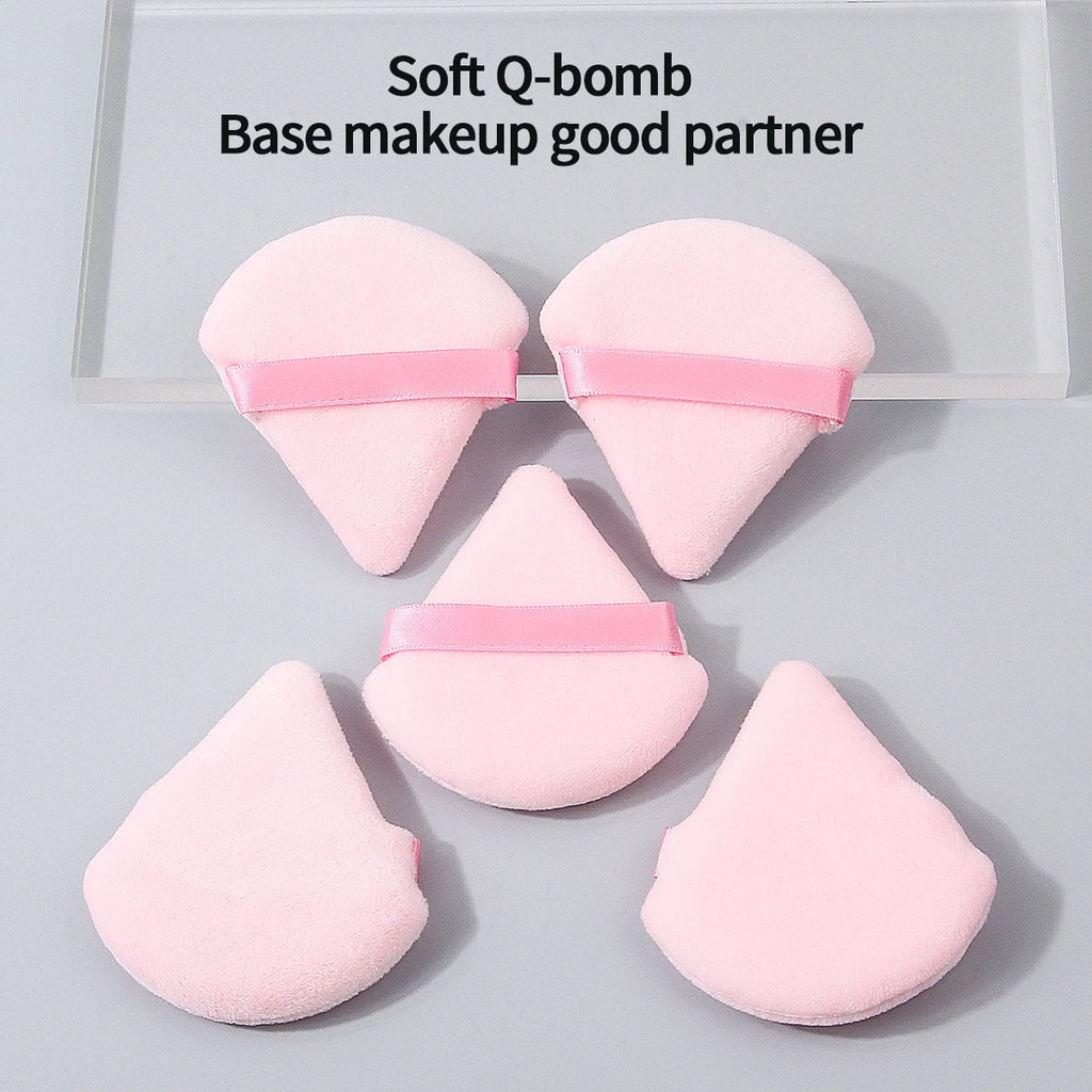 5PCS Best-selling Pink Triangular Powder Puff, a Dry and Wet Dual-Purpose Facial Makeup Tool That Doesn't Stick Powder Vue Pink