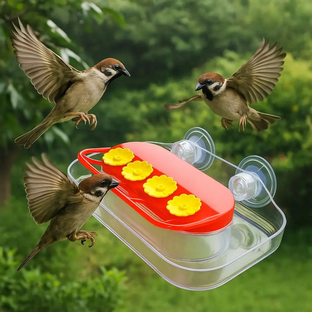 Practical Suction Cups Hummingbird Feeder Visible Durable Bird Water Drinker Refillable Hummingbird Water Dispenser Window Vue