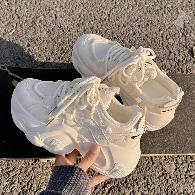 Women's Chunky Platform Sneakers – Thick Sole Height Boosting Platform Sneakers Vue