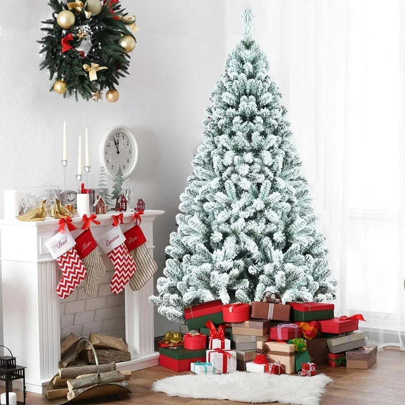 Artificial White Flocked Christmas Tree Snow Pine Decoration Tree for Holiday Party Mall Window Display and Home Winter Decor Vue