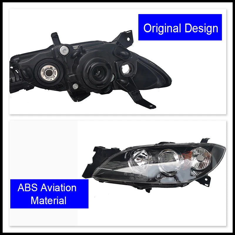 Mazda 3 Sedan Front Headlight Assembly 2004–2009 | Chrome Clear Headlight Assembly Vue