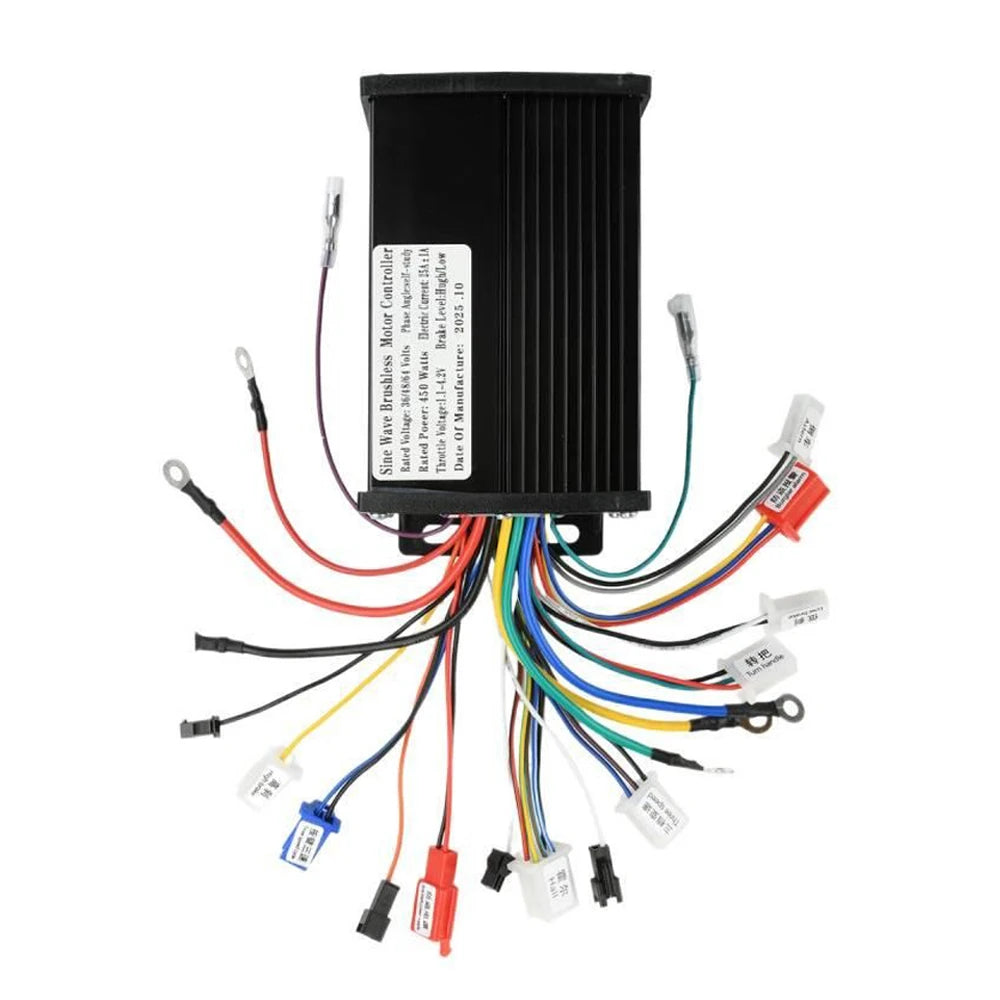 DC36V/DC48V/DC64V 450W Brushless Motor Controller Electric Bike 25A Aluminum Alloy Three-mode Sine Wave Brushless Controller Vue