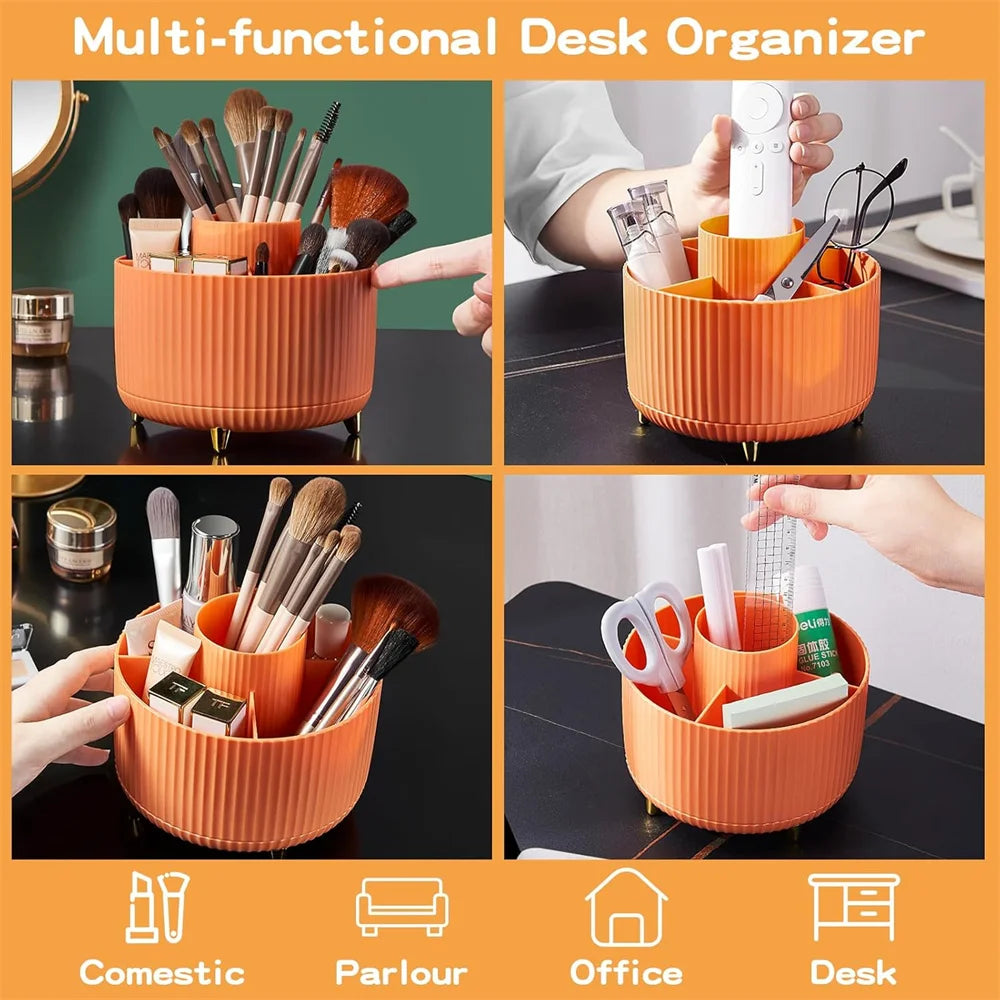 360° Rotate Makeup Brush Holder Organizer, Makeup Organizers Countertop, Makeup Organization and Skincare Storage for Vanity Vue
