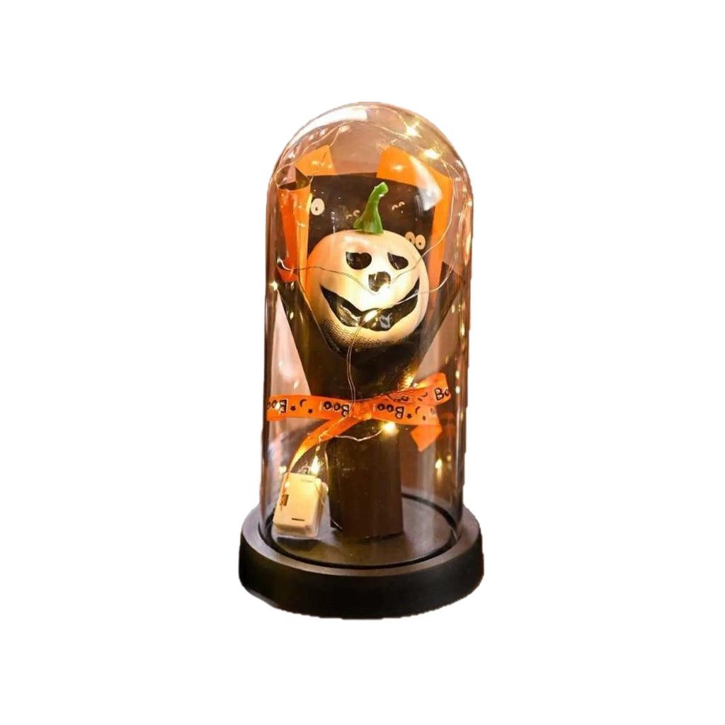 Halloween Luminous Glass Nightlight – Pumpkin Tabletop Decor Halloween Nightlight Vue White China Mainland