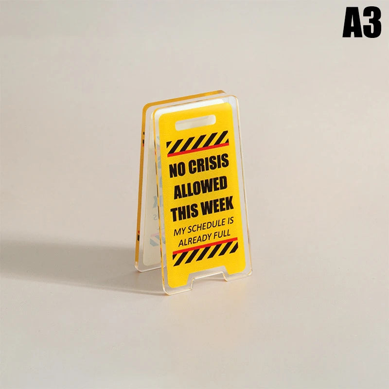 Acrylic Desk Decoration Leave Me Alone I'm Busy Humorous Office Vue A3