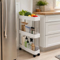 3-Tier Slim Rolling Shelving Unit for Kitchen & Bathroom Rolling Shelving Unit Vue China Mainland