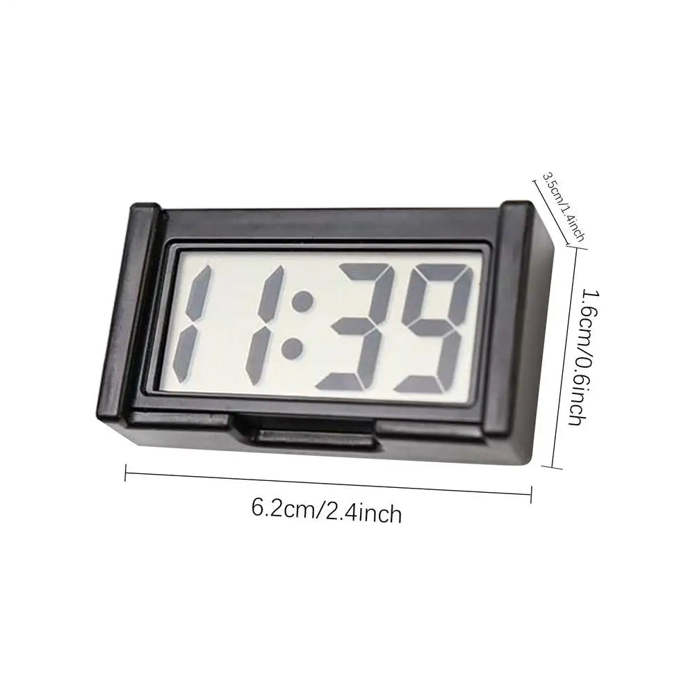 Mini Digital Clock for Car Dashboard – Large Screen Self-Adhesive Digital Car Clock Vue Black