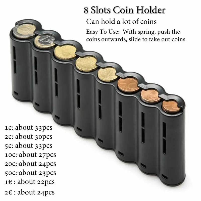 Multi Pocket Driver Waiter's Purse Waist Wallet 8 Slots Euro Coin Dispenser Coin Holder Sorter Collector Fanny Pack Cash Receipt Vue